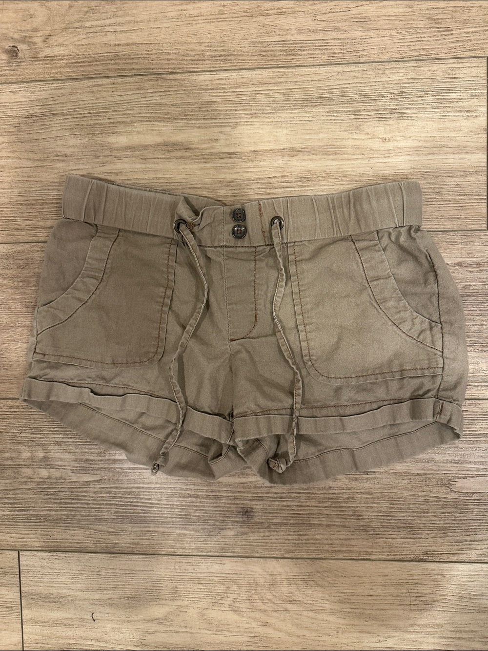 Jessica Simpson Taupe Drawstring Utility Shorts